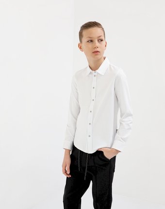 Рубашка белая с длинным рукавом Gulliver