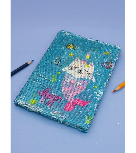 Mihi Mihi Блокнот с пайетками Bright Dreams Caticorn и Кит