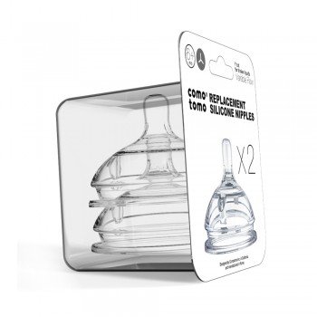 Соски из силикона Comotomo Natural Nipple Packs от 6 мес., 2 шт., с переменным потоком