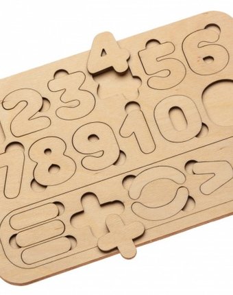 Миниатюра фотографии Деревянная игрушка bradex рамка-вкладыш цифры и счет