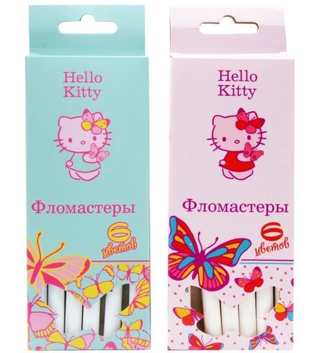 Набор фломастеров Action Hello Kitty с печатью на корпусе 6 цв.