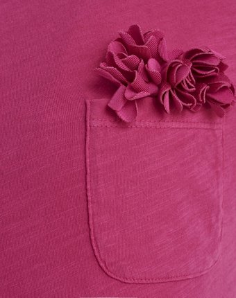 Миниатюра фотографии Розовая футболка, декорированная цветами gulliver