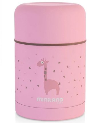 Миниатюра фотографии Детский термос для еды miniland silky thermos, розовый