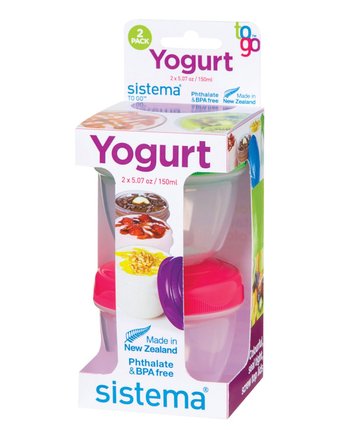 Sistema, Контейнер для йогурта 2шт по 150мл \"To Go\", разноцветный