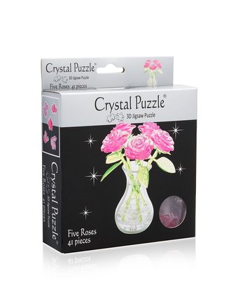 Головоломка Crystal Puzzle Букет в вазе Розовый цвет: розовый