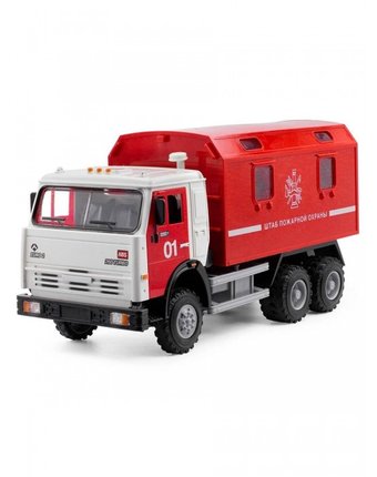 Миниатюра фотографии Play smart машинка serinity toys со звуком и светом автофургон пожарная машина