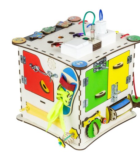 Кубик развивающий эл Iwoodplay МУЛЬТИЦВЕТ