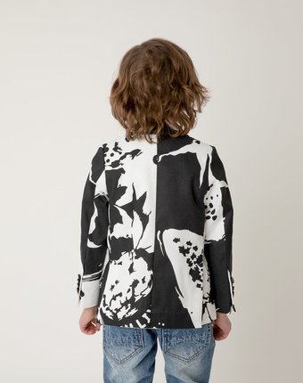 Пиджак черно-белый с принтом Gulliver