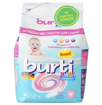 Концентрированный стиральный порошок Burti Compact Baby для детского белья 0.9кг