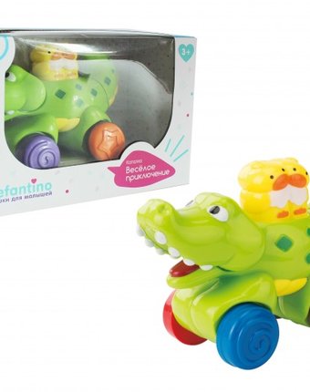 Миниатюра фотографии Развивающая игрушка elefantino каталка крокодильчик