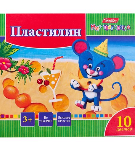 Набор пластилина мягкий Hatber Ушастики желтый