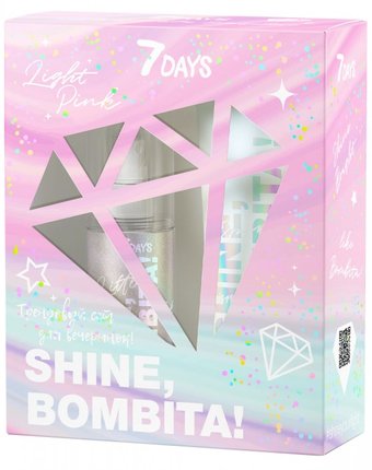 7Days Подарочный набор Shine, Bombita! Light Pink: Молочко и мист для тела