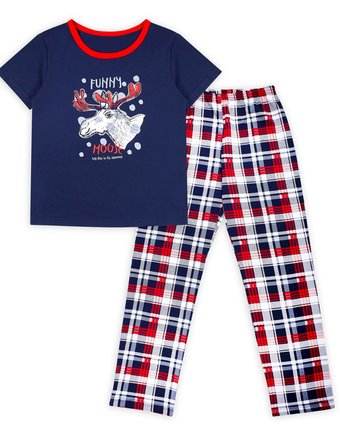 Миниатюра фотографии Пижама футболка/брюки веселый малыш funny moose