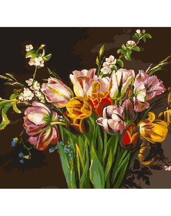 Миниатюра фотографии Живопись на подрамнике белоснежка голландские тюльпаны