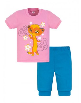 Миниатюра фотографии Утёнок комплект для девочки мила (футболка и брюки) лт759п