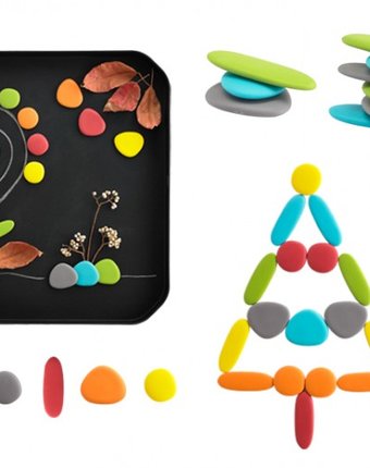 Миниатюра фотографии Edx education набор junior радужные камешки природные цвета