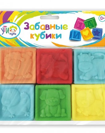 Миниатюра фотографии Развивающая игрушка ути пути кубики цветные (6 элементов) 62280