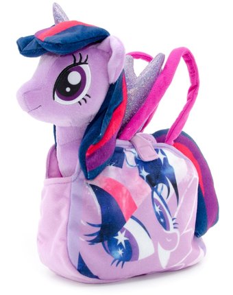 Мягкая игрушка YuMe Пони в сумочке Искорка 25 см цвет: фиолетовый