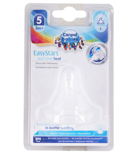 Соска Canpol Balonik EasyStart №5 регулируемый поток, силикон, с 3 мес