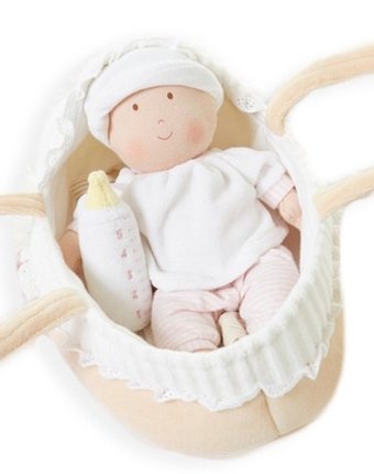 Миниатюра фотографии Bonikka текстильный набор: кукла grace baby carry 23 см, бутылочка, люлька