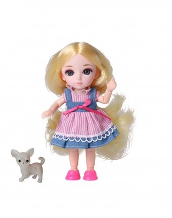 Миниатюра фотографии Funky toys кукла шарнирная малышка лили блондинка с собачкой 16 см
