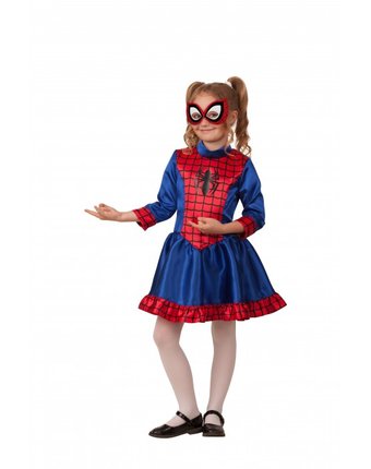 Миниатюра фотографии Батик карнавальный костюм человек паук девочка мстители марвел 5095
