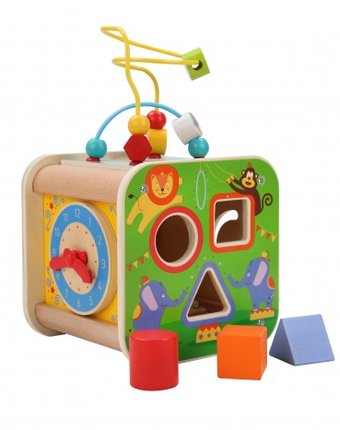 Миниатюра фотографии Деревянная игрушка lucy & leo универсальный занимательный куб цирк