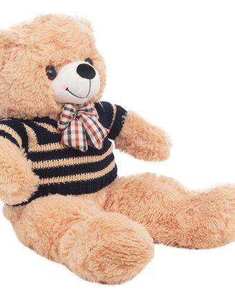 Миниатюра фотографии Мягкая игрушка игруша медведь в свитере с бантом 60 см цвет: бежевый