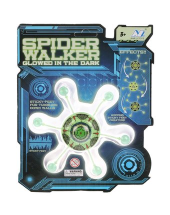 Миниатюра фотографии Игрушка наша игрушка паук-ползун флуоресцентный 12 см