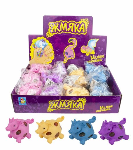 Слайм 1Toy Мелкие пакости Единорог с разноцветными шариками