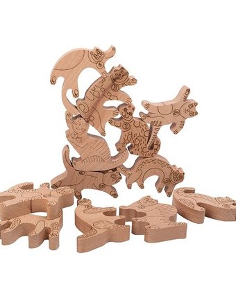 Деревянная игрушка ЯиГрушка Логическая игра Коты-кастельеры 12 шт.