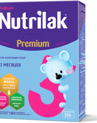 Миниатюра фотографии Молочная смесь nutrilak premium 3 с 12 месяцев, 350 г