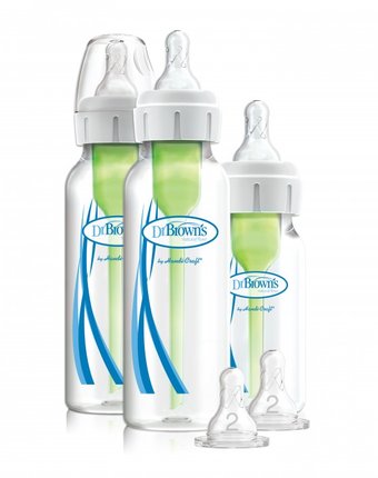 Бутылочка Dr.Brown's Набор антиколиковых бутылочек с узким горлышком 3 шт. 2x250 мл, 1x120 мл