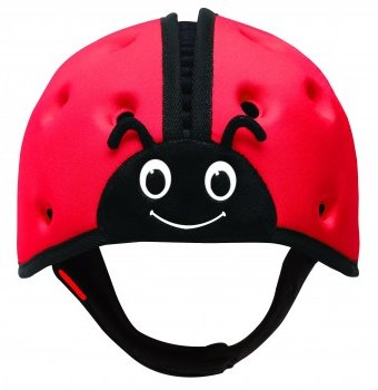 Мягкая шапка-шлем для защиты головы SafeheadBABY "Божья коровка", цвет: красный