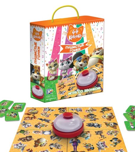 Vladi toys Настольная игра со звонком 44 Котенка Пушистые гонки