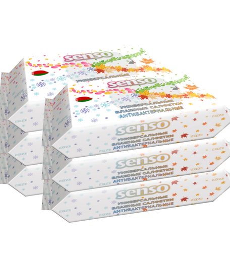 Салфетки Senso Baby влажные антибактериальные, 600 шт