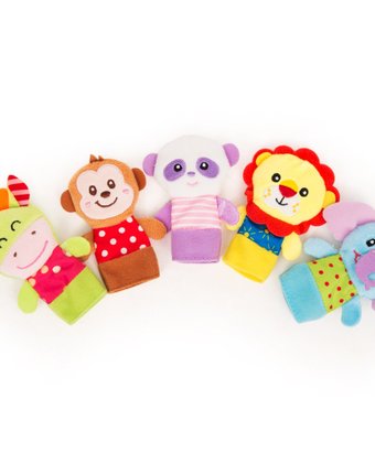 Набор развивающих игрушек на пальчики Развитика, фиолетовый/зеленый/коричневый