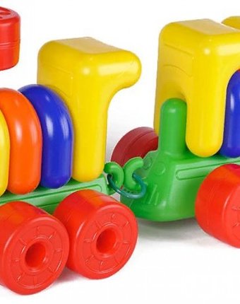 Миниатюра фотографии Toys plast игрушка паровоз с прицепом