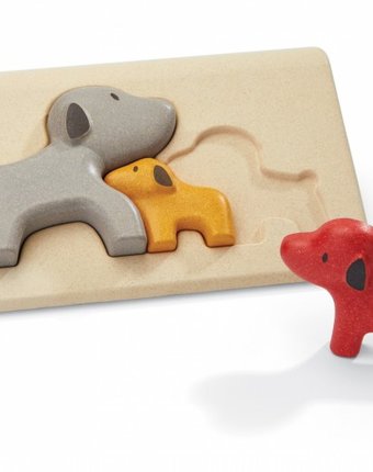 Миниатюра фотографии Деревянная игрушка plan toys пазл собачки