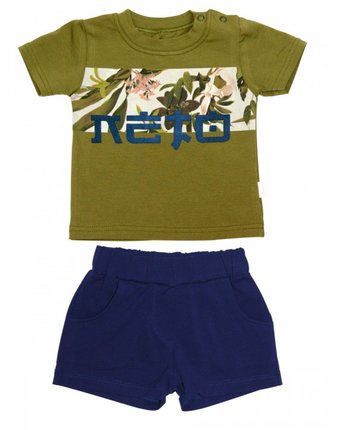 Миниатюра фотографии Совёнокя костюм для мальчика (шорты и футболка) лето 33-10229