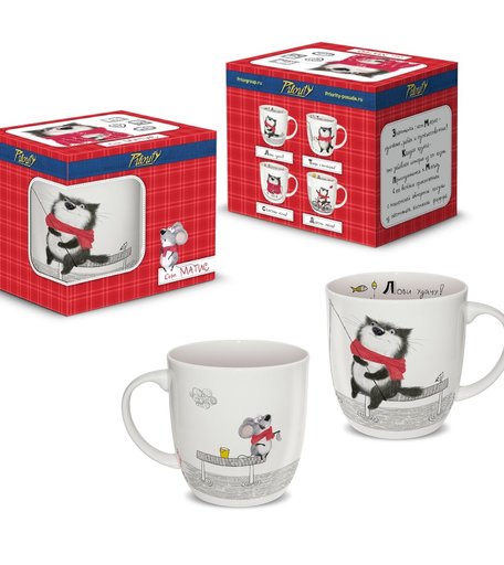 кружка Priority Кот Матис Лови удачу!, 380 мл
