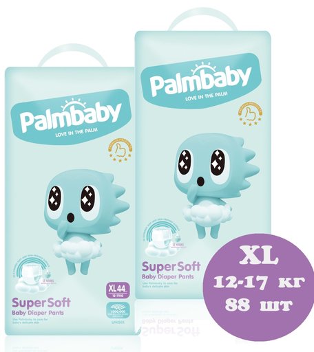 Трусики-подгузники Palmbaby, р. 4+, 12-17 кг, 88 шт