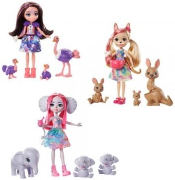 Кукла "Enchantimals" с 3 зверушками Mattel