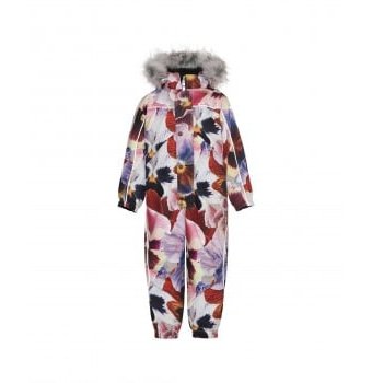 Комбинезон зимний Molo Polaris Fur, Giant Floral, бордовый, сиреневый
