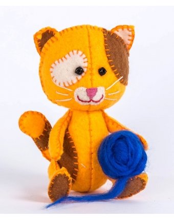 Миниатюра фотографии Набор для создания текстильной игрушки перловка детки котенок рыжик