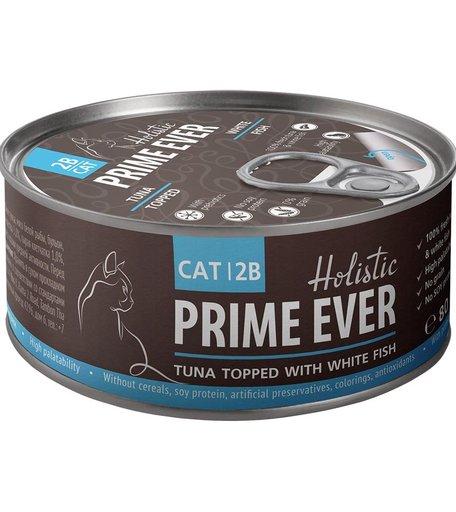 Влажный корм Prime Ever 2B желе, тунец с белой рыбой, 80 г