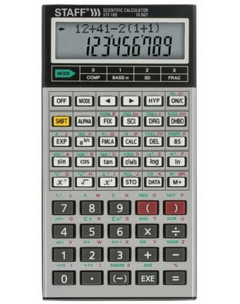 Миниатюра фотографии Staff калькулятор инженерный двухстрочный stf-169 242 функции 10+2 разрядов