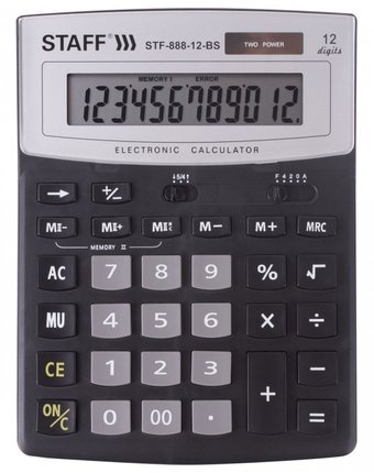 Миниатюра фотографии Staff калькулятор настольный stf-888-12 12 разрядов