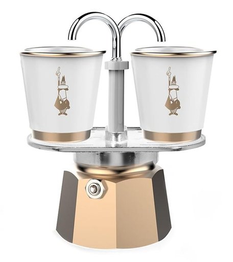 Bialetti Гейзерная кофеварка Mini Express 2 порции с чашками
