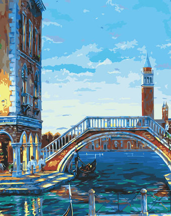 Роспись по холсту Белоснежка Каналы Венеции 40*50см. Картина по номерам